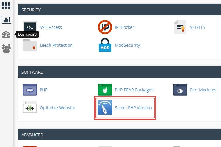 تنظیم ورژن PHP در سی پنل